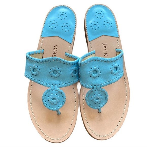 New Jack Rogers blue leather flip flop sandal - Picture 3 of 4